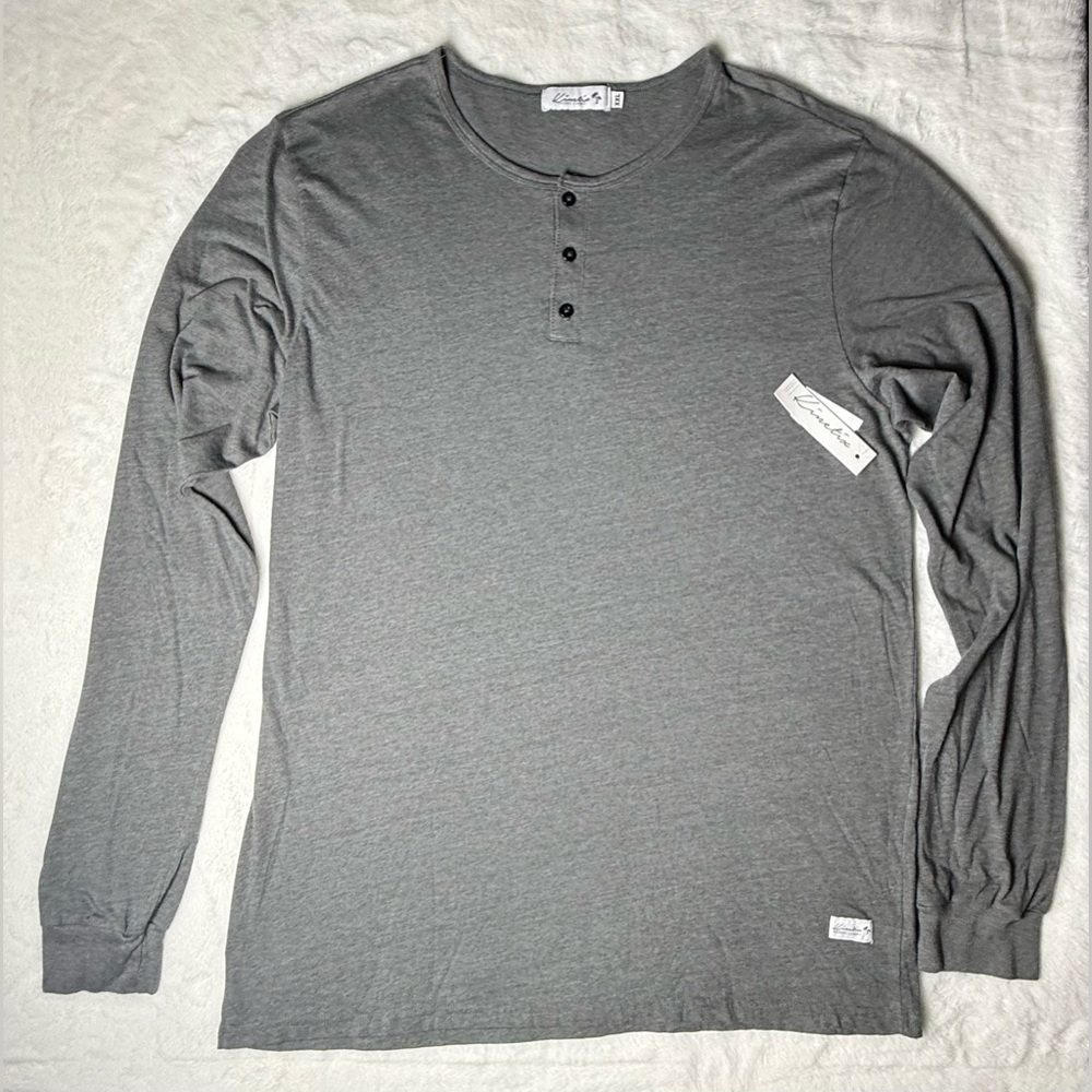 Kinetix Casual Luxury Gray Long-Sleeve Henley